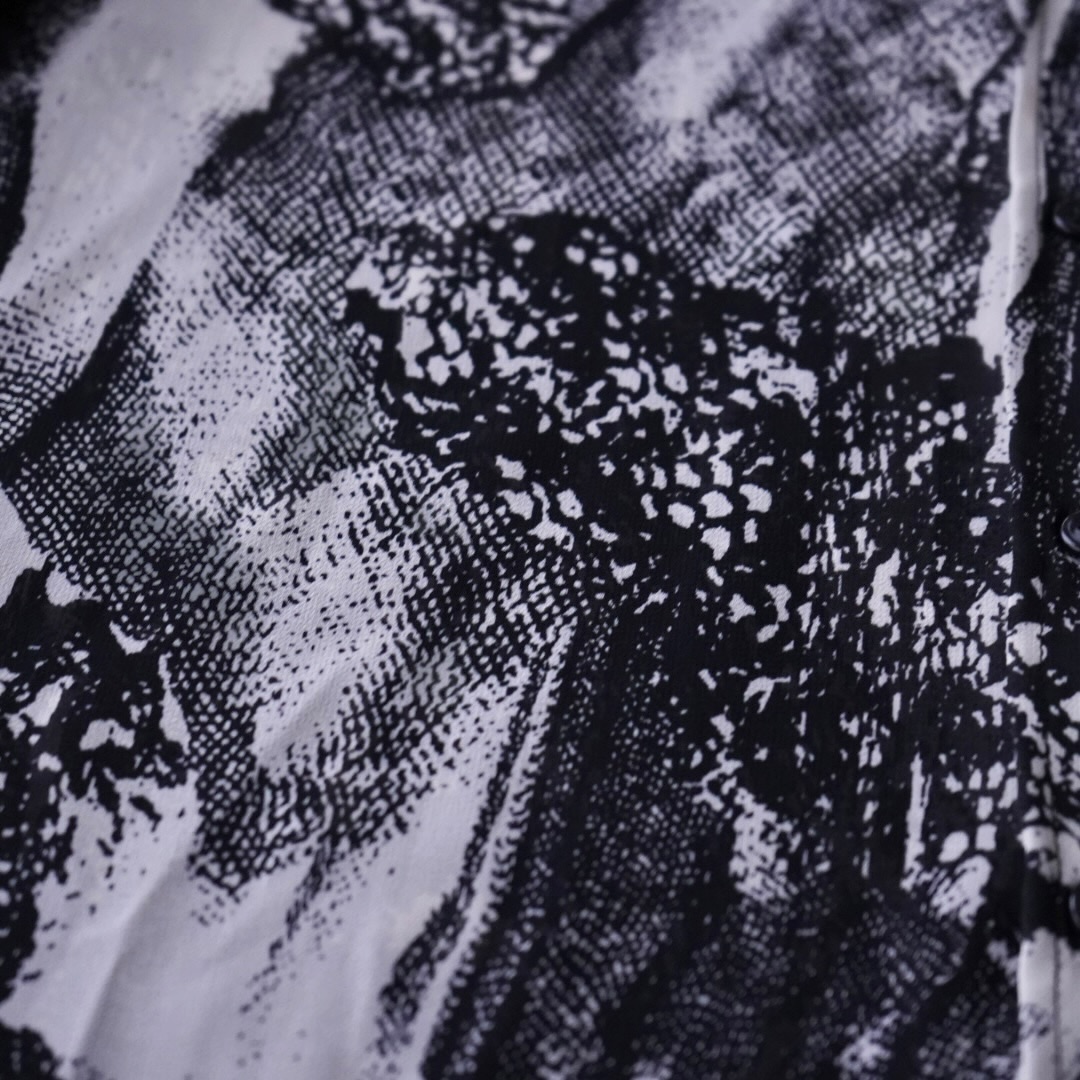 geometric pattern see-through shirt