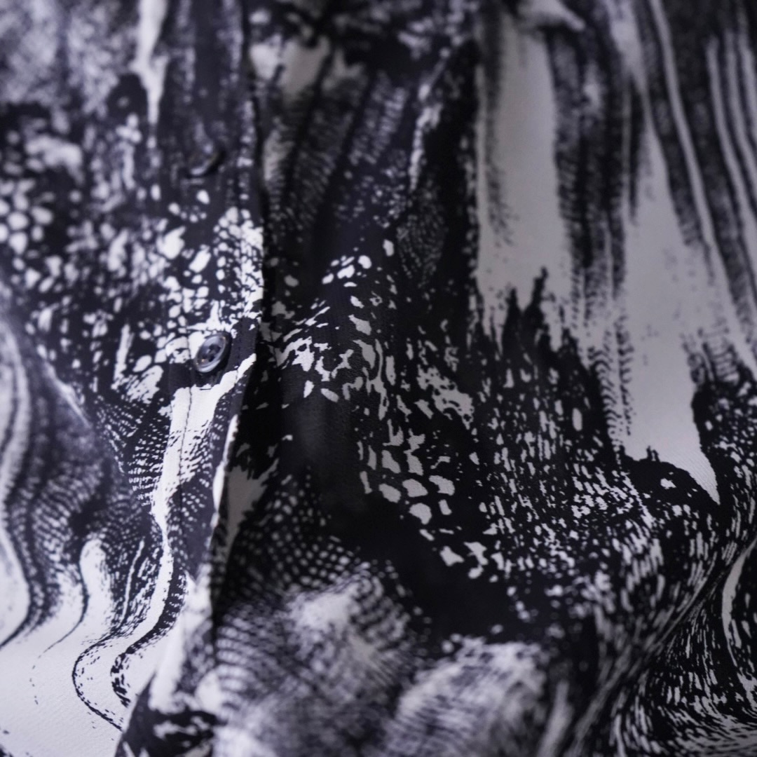 geometric pattern see-through shirt