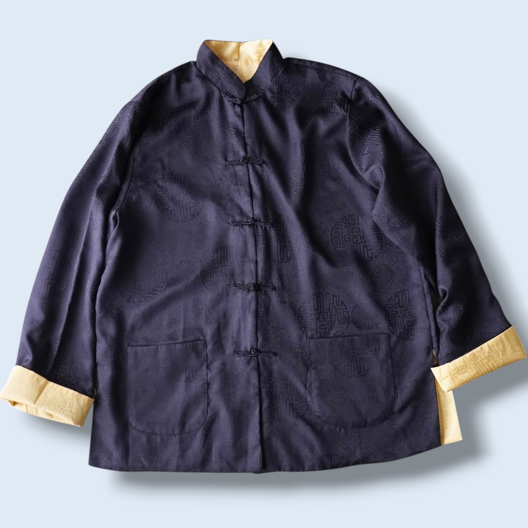 black × yellow reversible China shirt