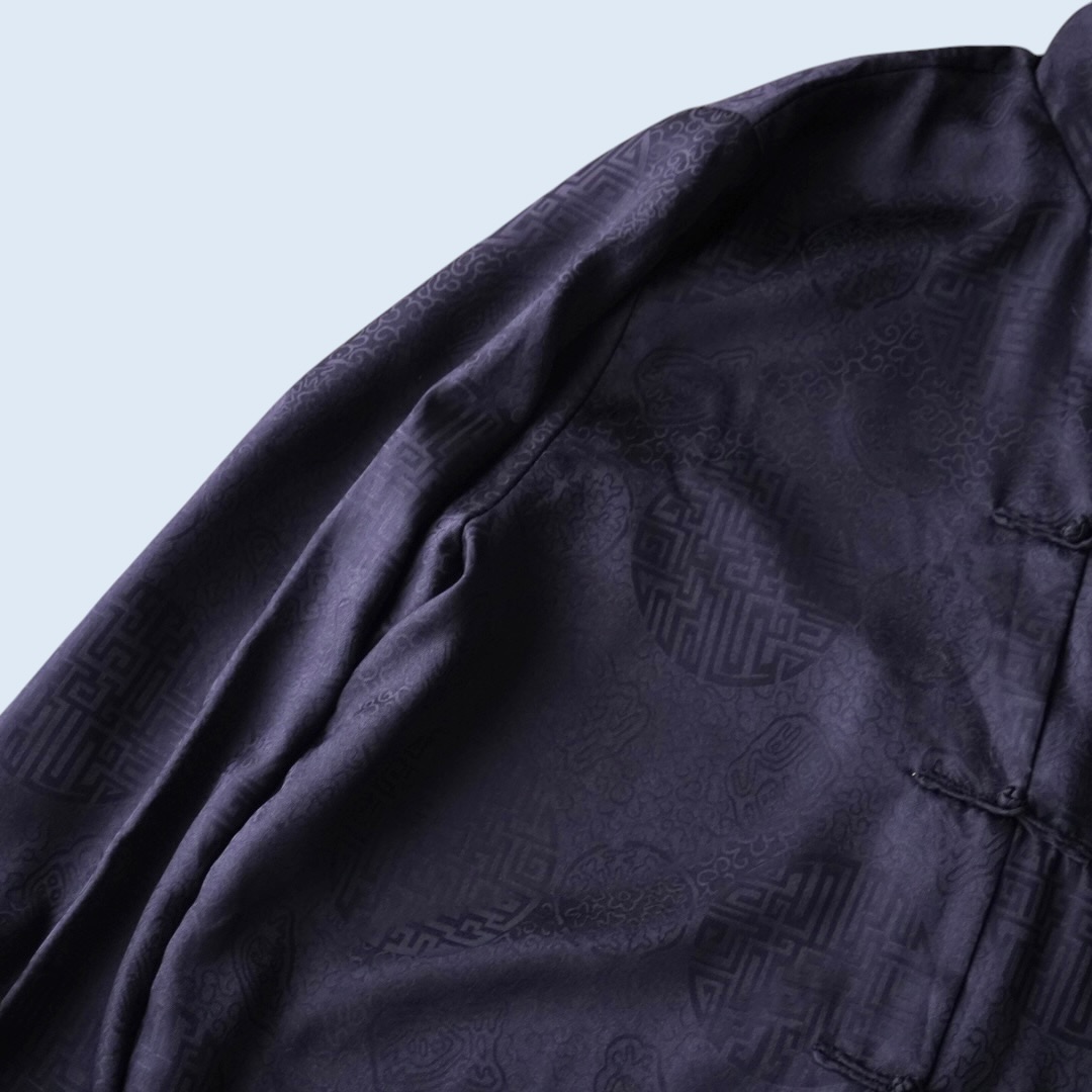 black × yellow reversible China shirt