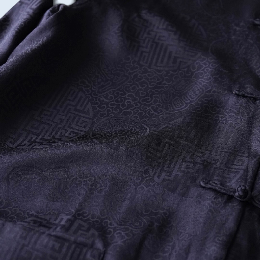 black × yellow reversible China shirt