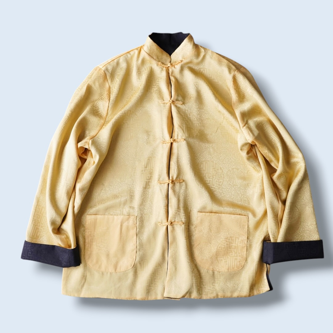 black × yellow reversible China shirt