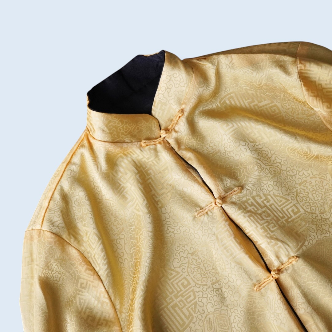 black × yellow reversible China shirt