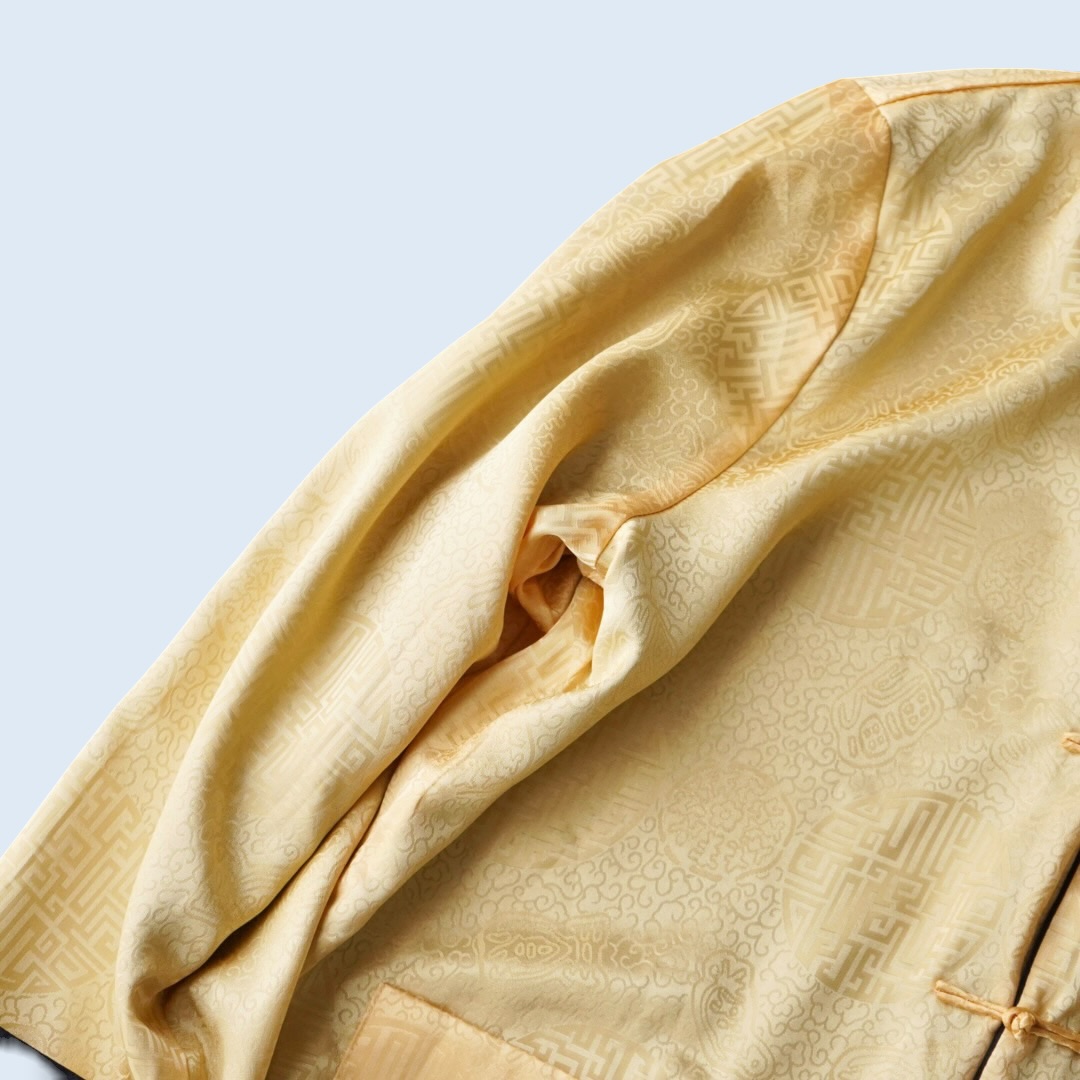 black × yellow reversible China shirt