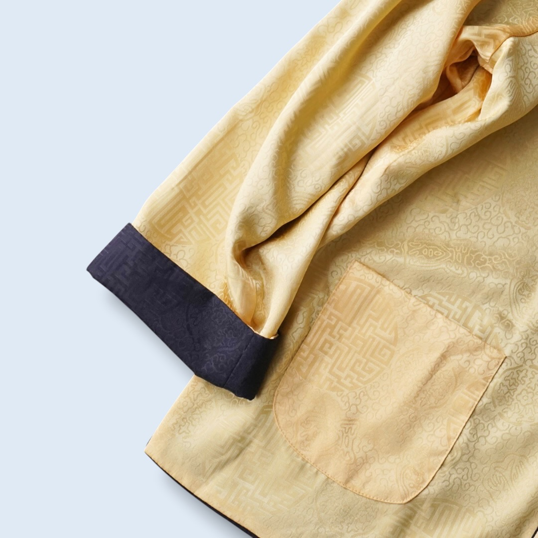 black × yellow reversible China shirt