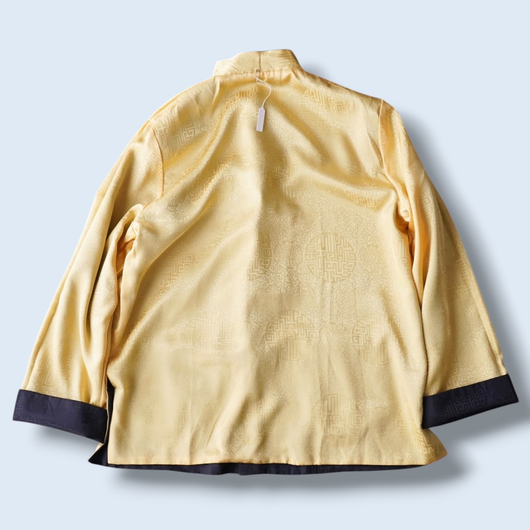 black × yellow reversible China shirt