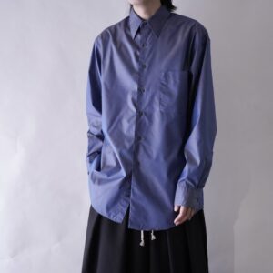 iridescent glossy blue dress shirt