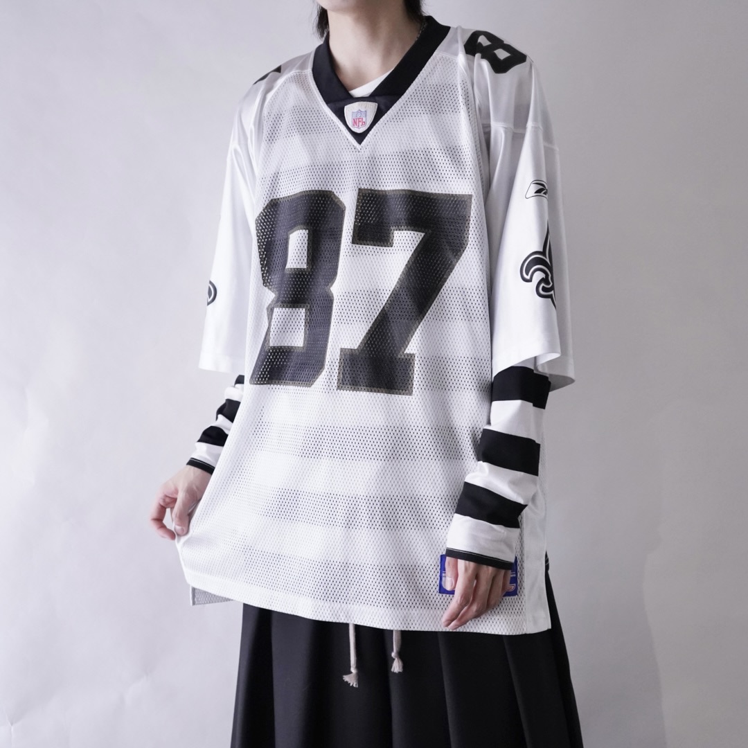 black × white border L/S tee