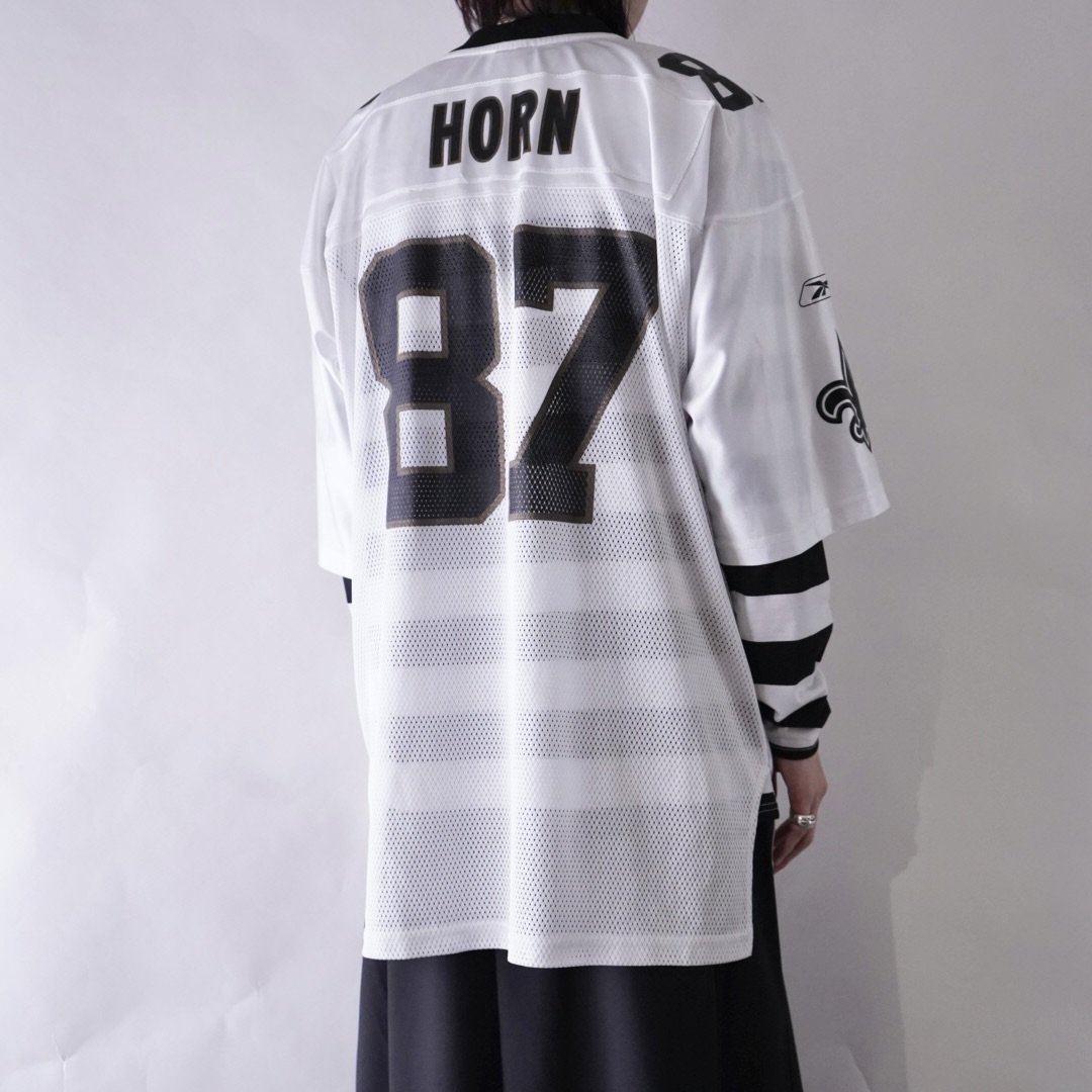 black × white border L/S tee