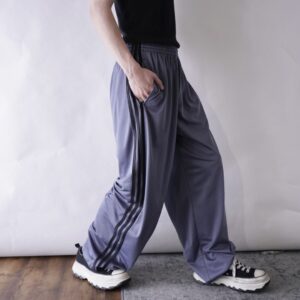 【adidas】blue gray rare color wide track pants