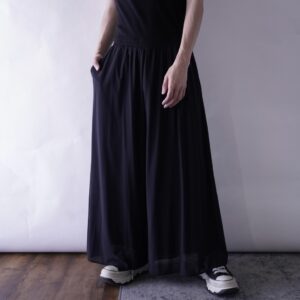 hakama silhouette see-through layer wide pants
