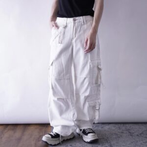 white color multi gimmick bondage pants