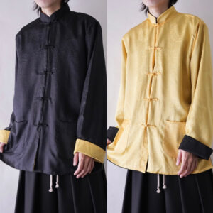 black × yellow reversible China shirt