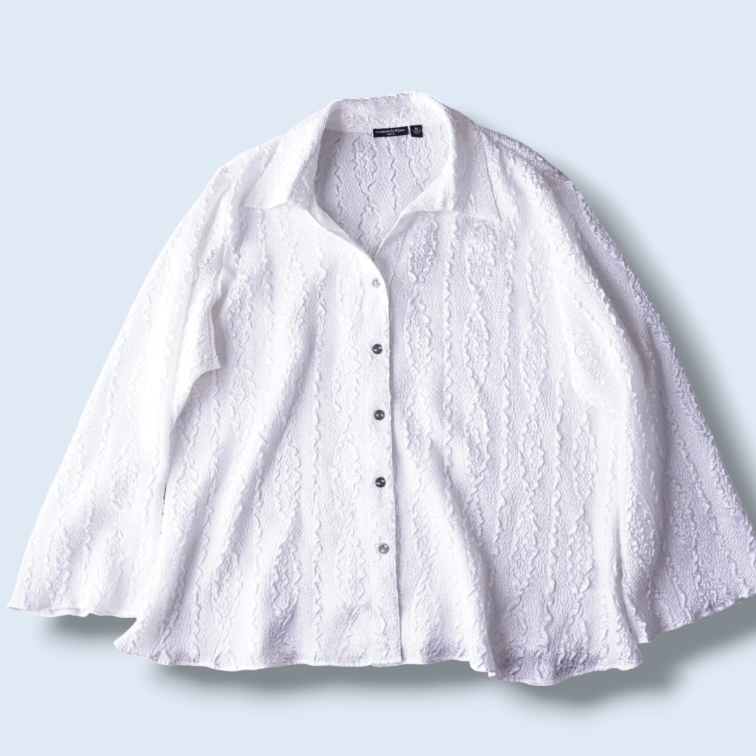 oversized pure white popcorn shirt
