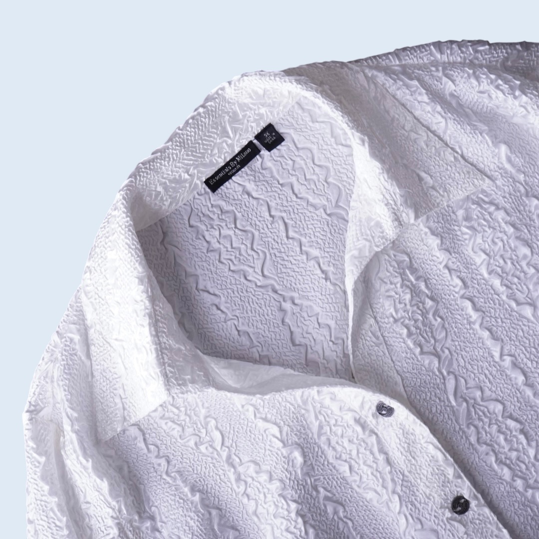 oversized pure white popcorn shirt