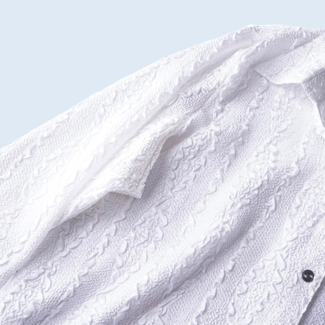 oversized pure white popcorn shirt