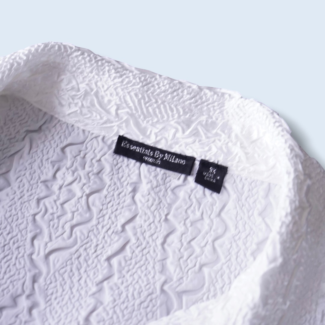 oversized pure white popcorn shirt