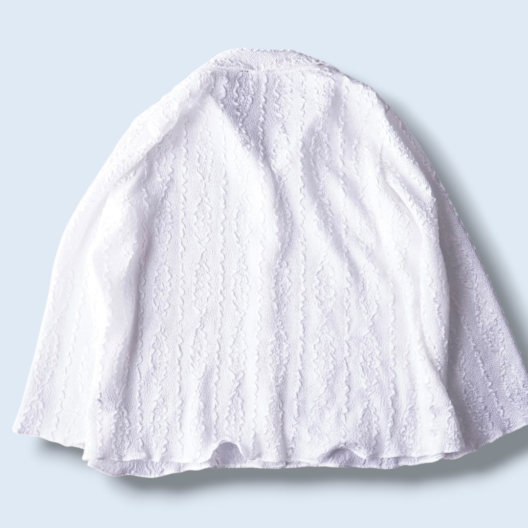 oversized pure white popcorn shirt