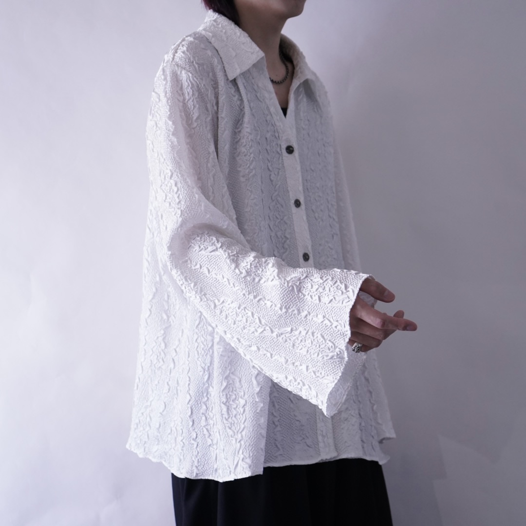 oversized pure white popcorn shirt