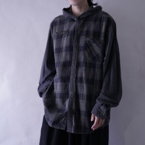 【HARLEY-DAVIDSON】back print check shirt hoodie