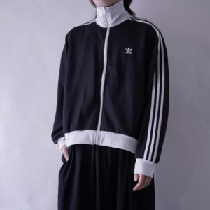 【adidas】short length black × white track jacket
