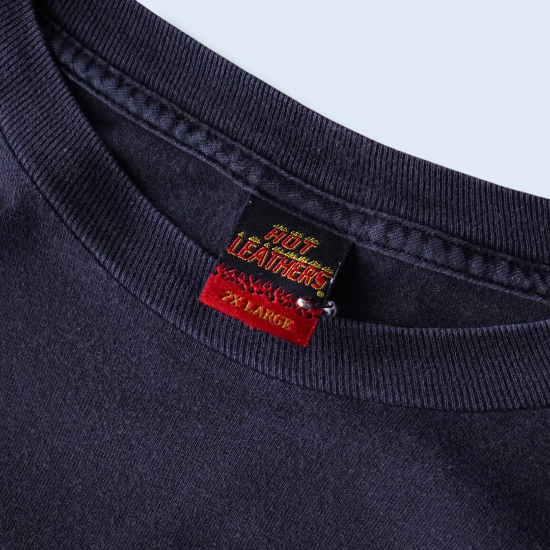 oversized eagle fire pattern fade black L/S tee