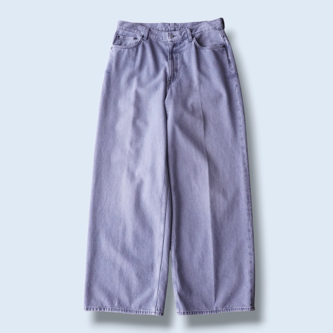 concrete ice gray super wide baggy denim pants