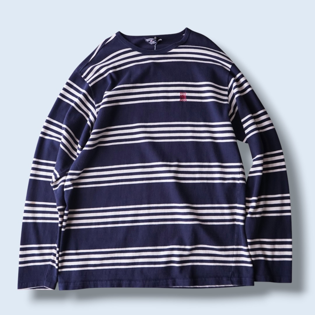 【RalphLauren】oversized border L/S tee