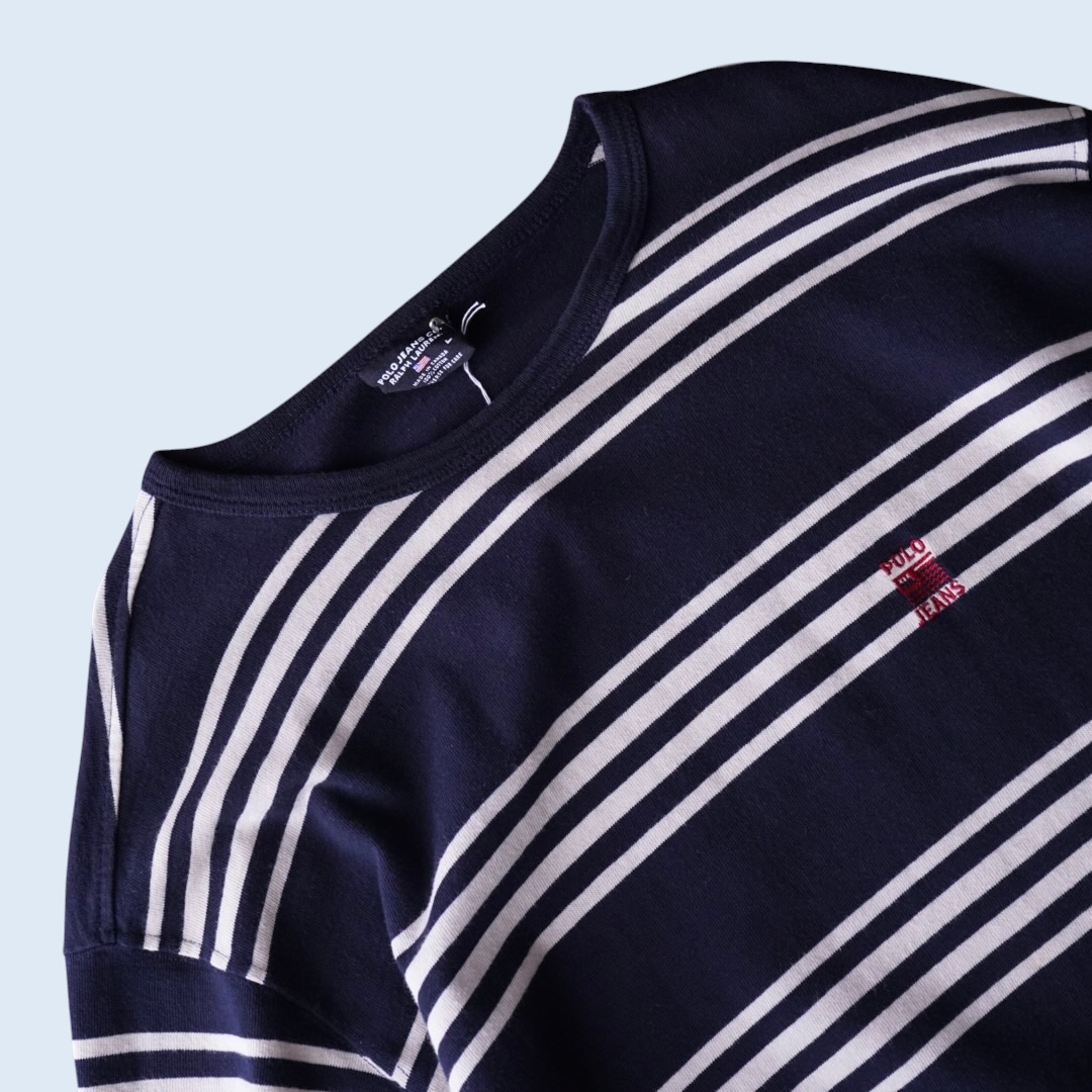 【RalphLauren】oversized border L/S tee