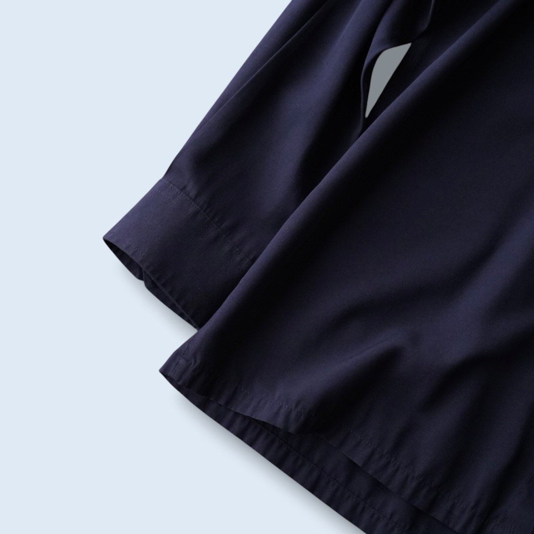 drape fabric collar & flyfront ornamental shirt