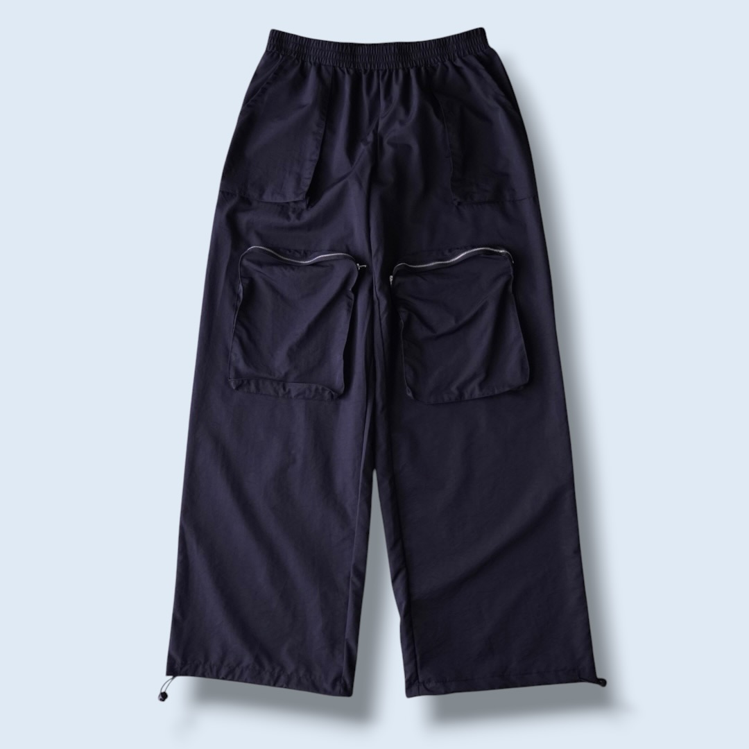 front big pocket black tech pants