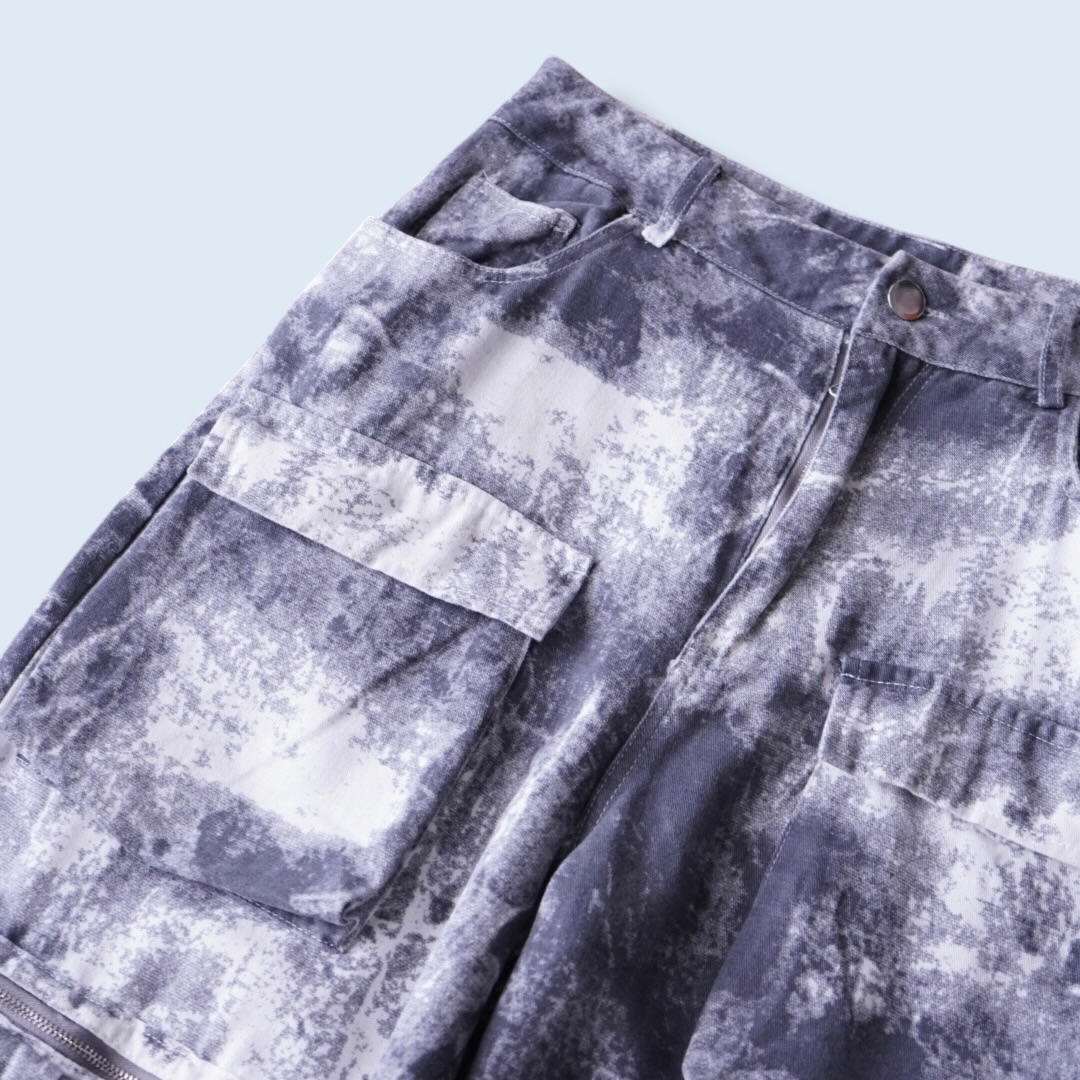 monotone full graphic multi gimmick wide pants