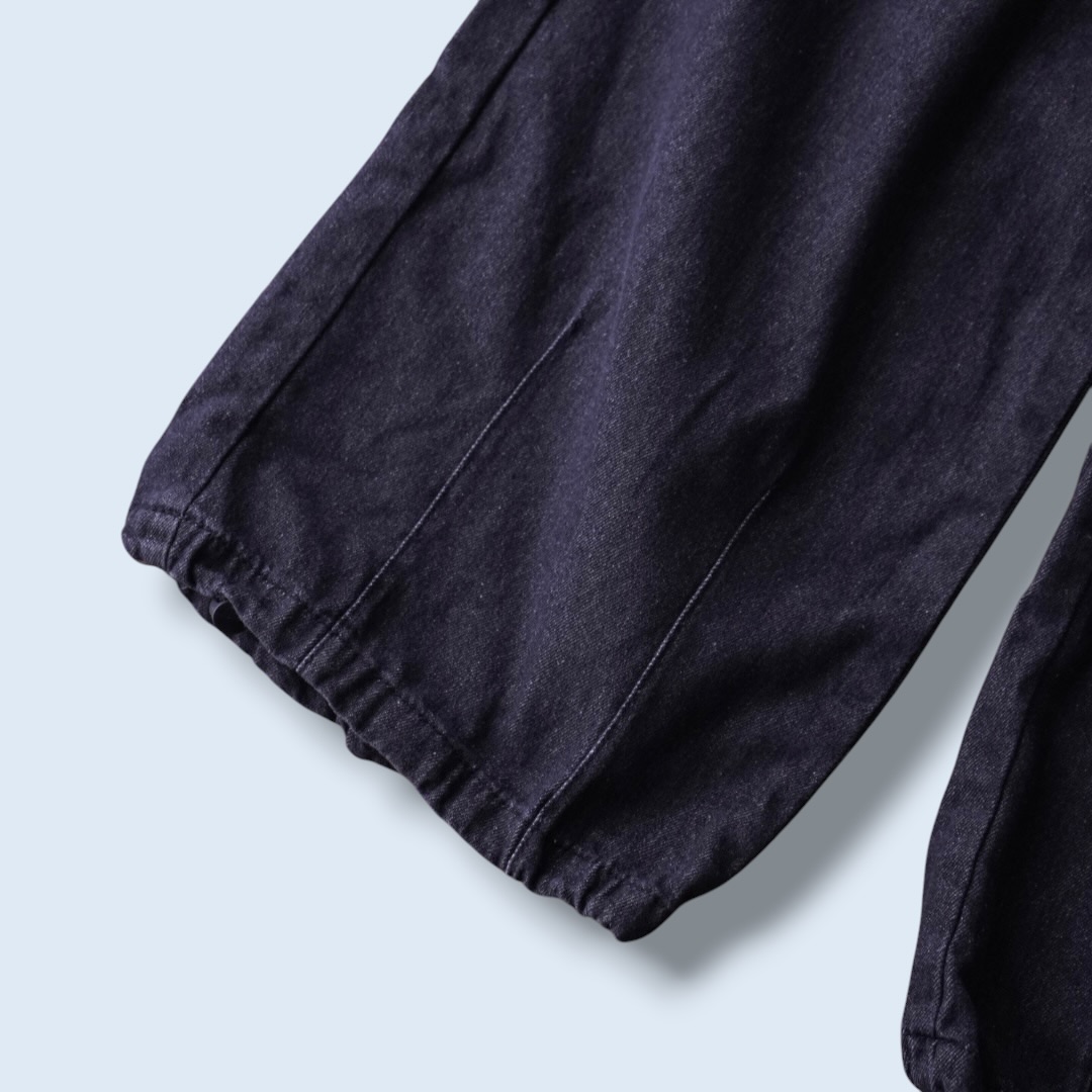 fade black denim wide cargo pants