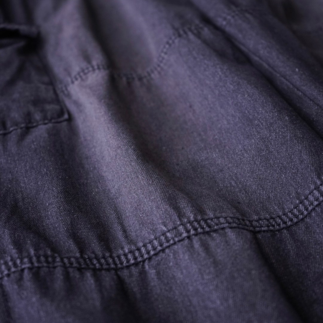 fade black denim wide cargo pants