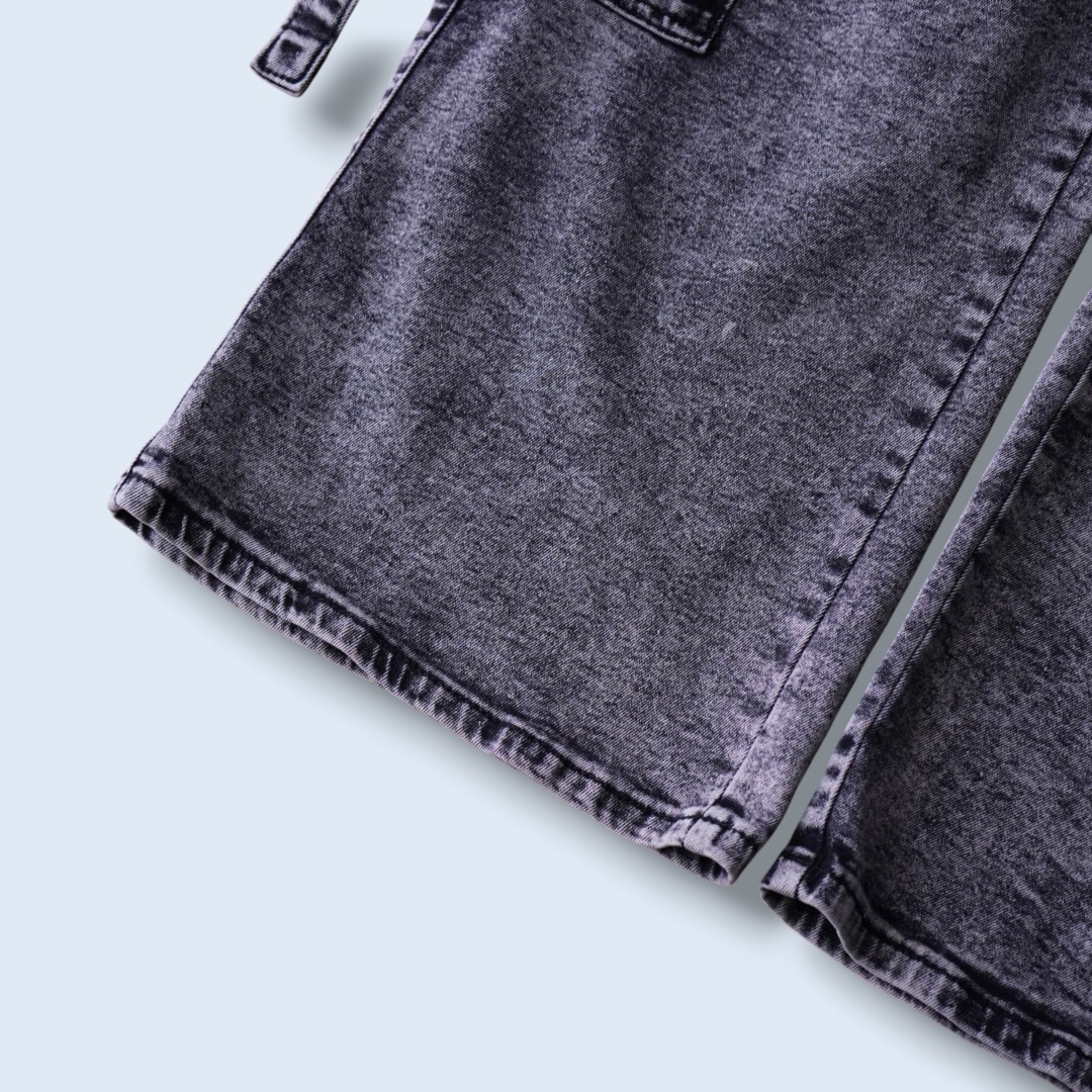 chemical fade black multi gimmick denim pants