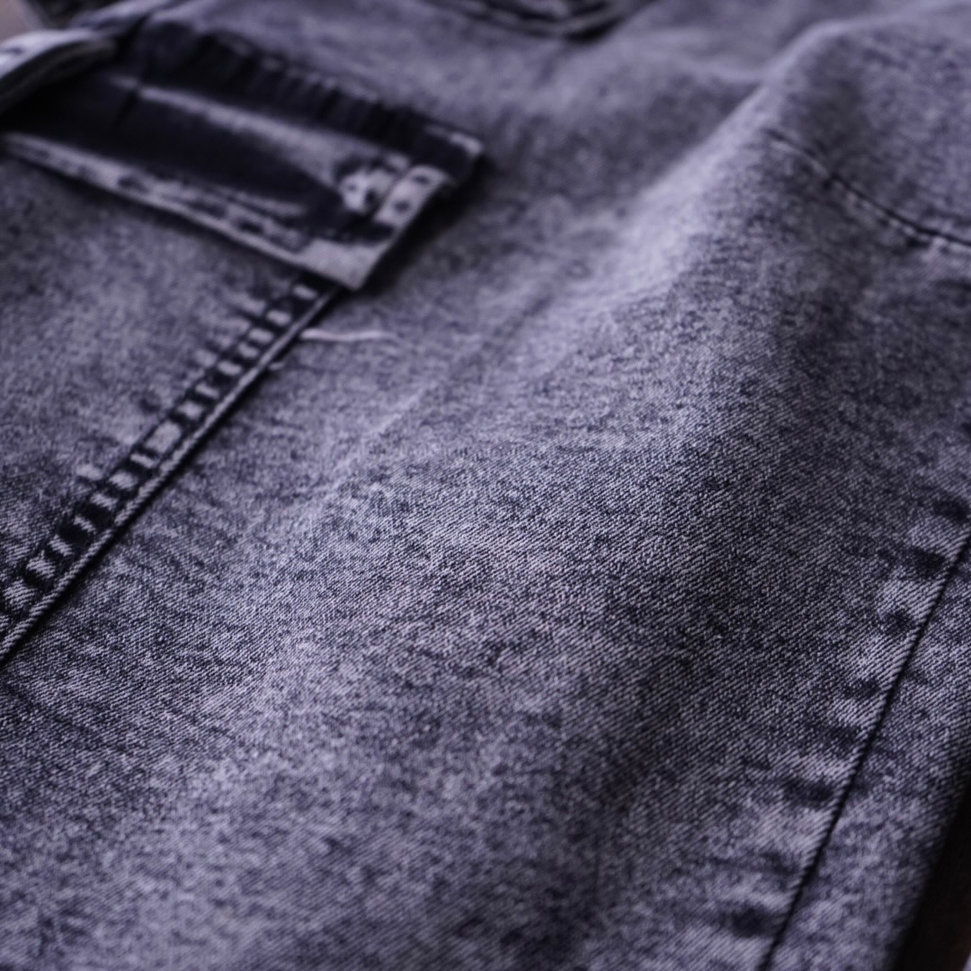 chemical fade black multi gimmick denim pants