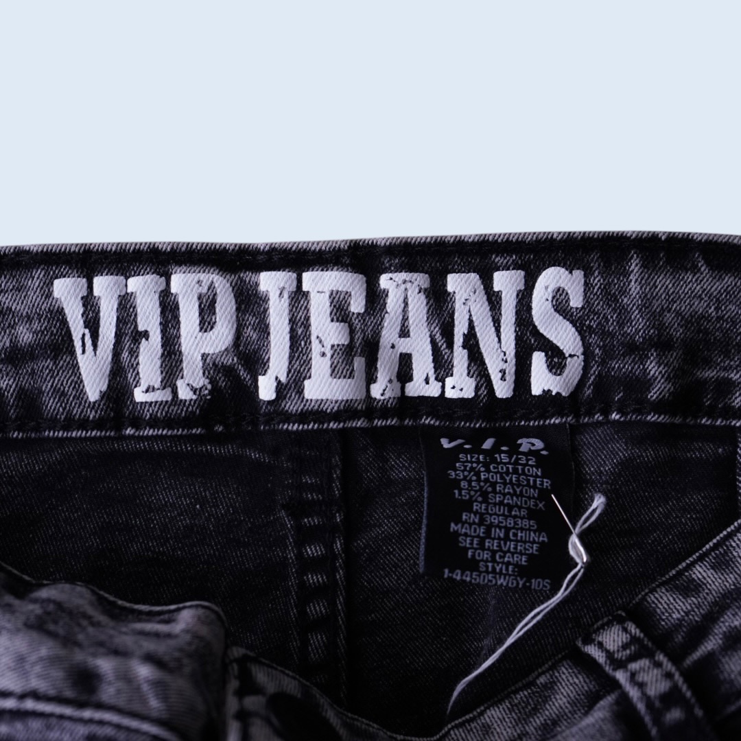 chemical fade black multi gimmick denim pants