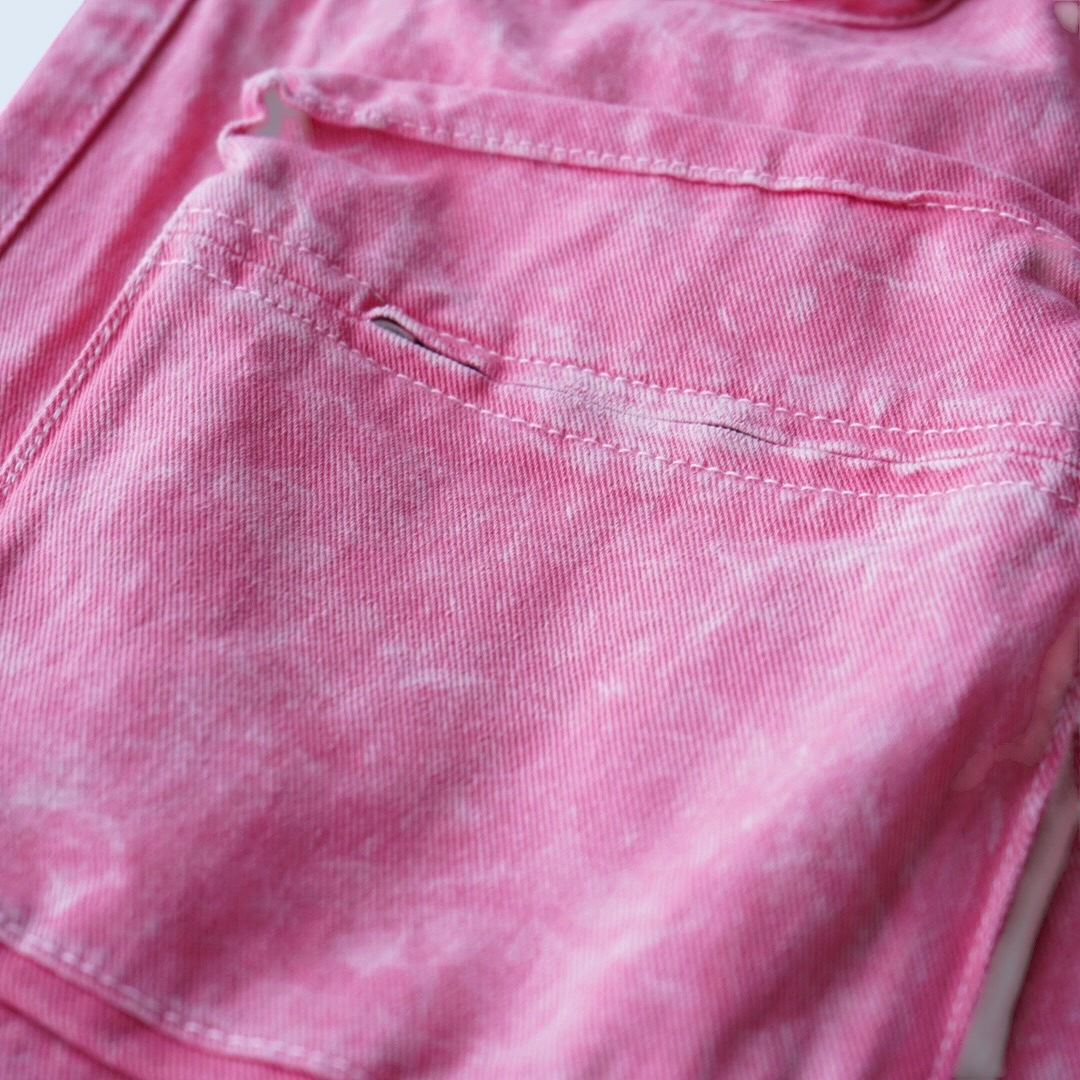 pale pink multi gimmick wide cargo pants