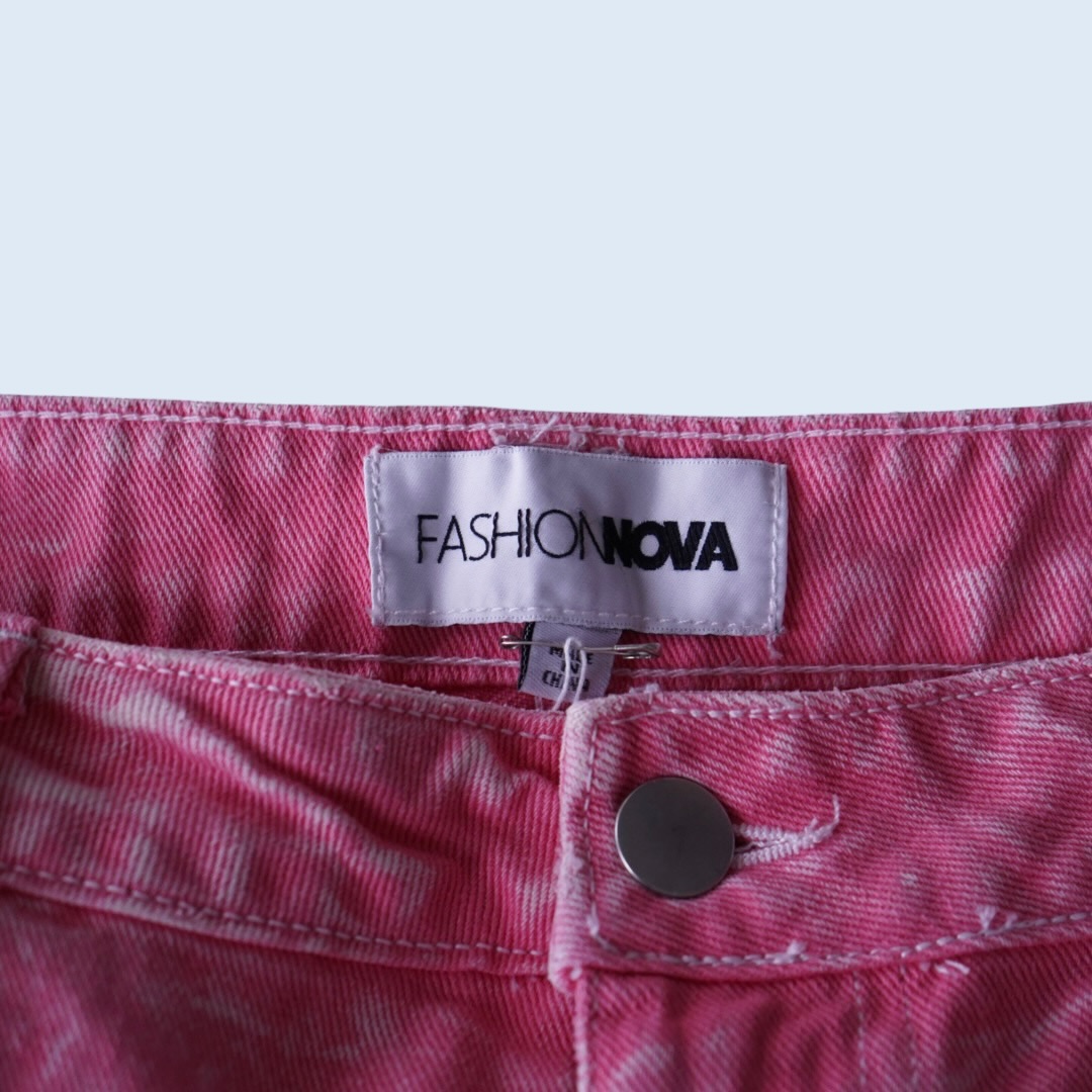 pale pink multi gimmick wide cargo pants
