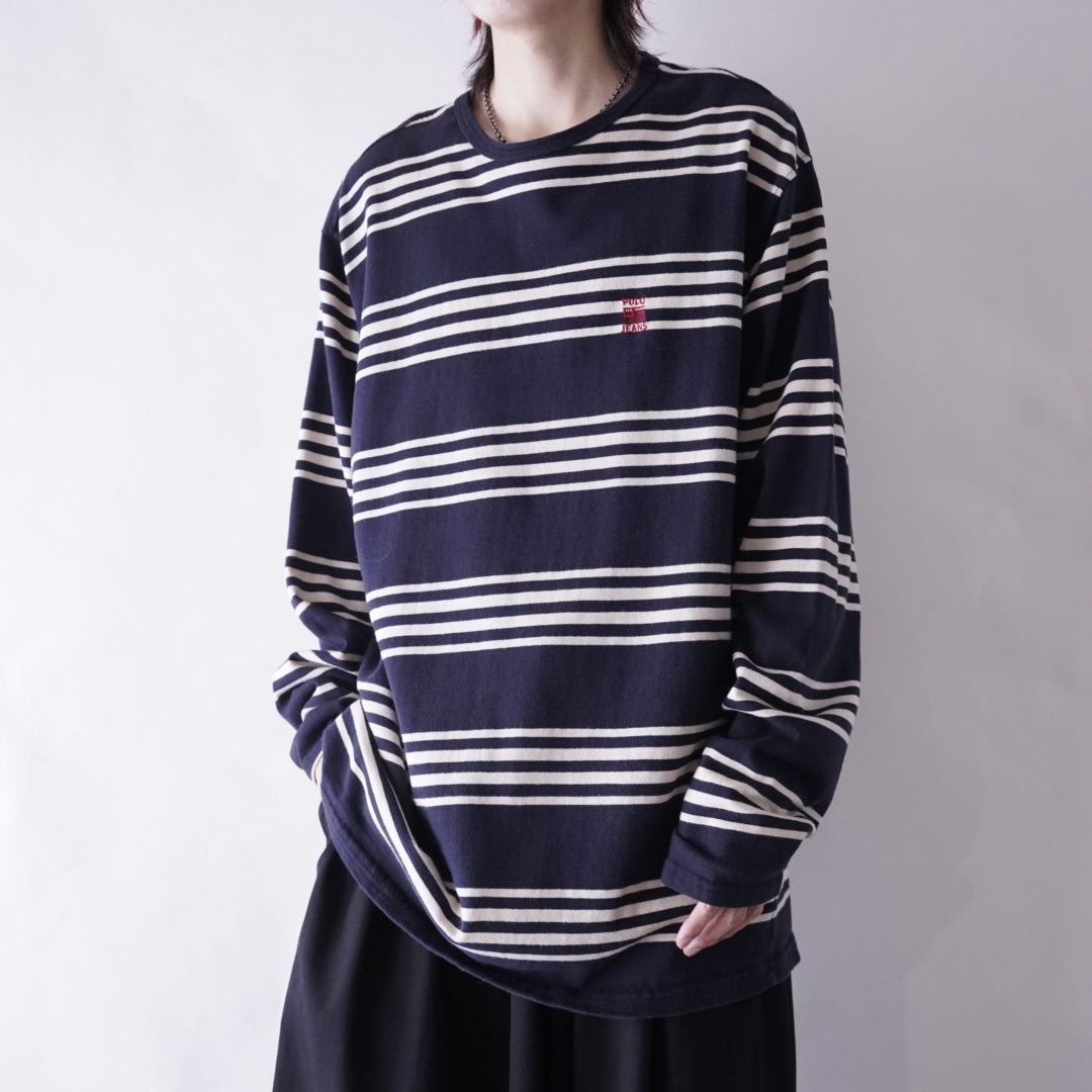 【RalphLauren】oversized border L/S tee
