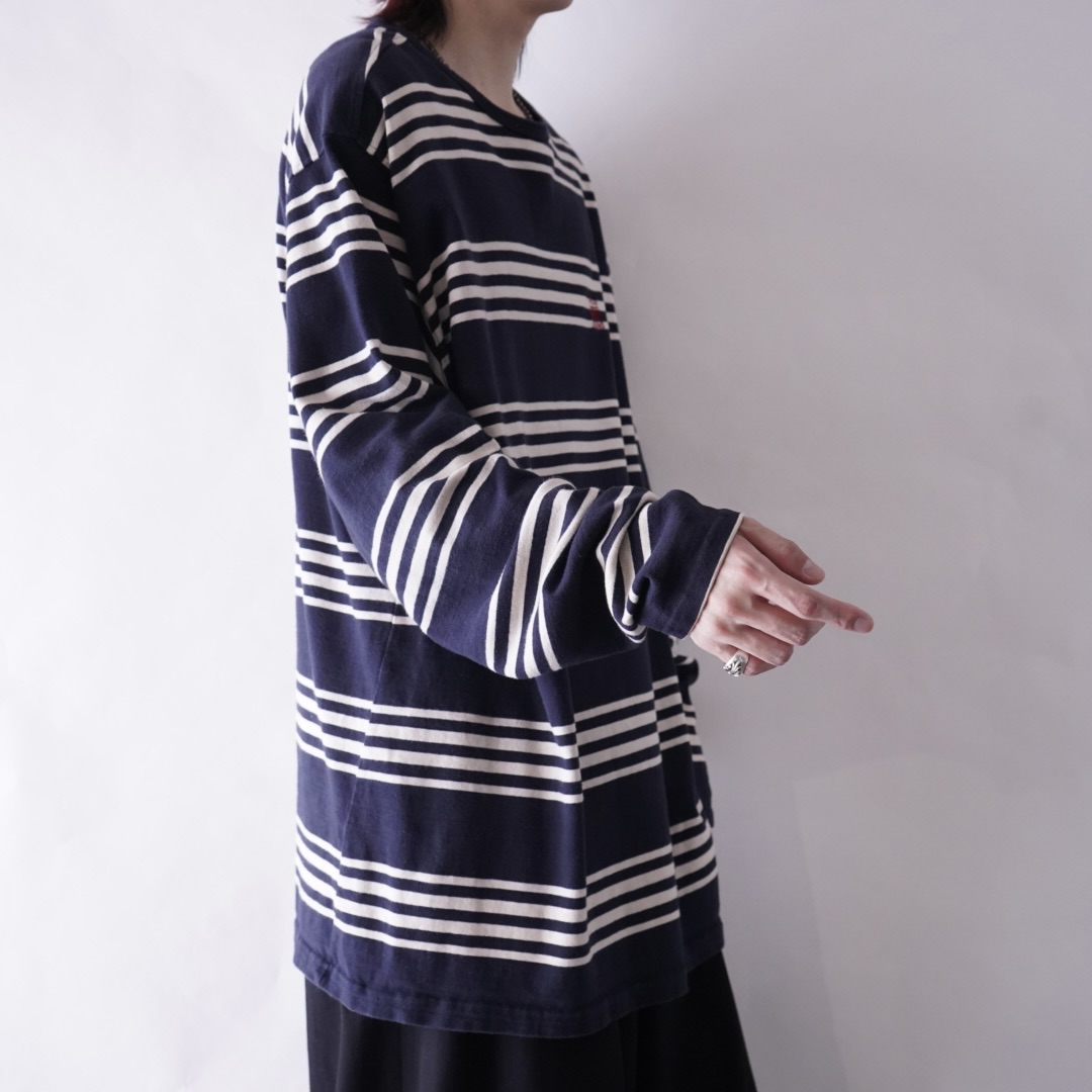 【RalphLauren】oversized border L/S tee