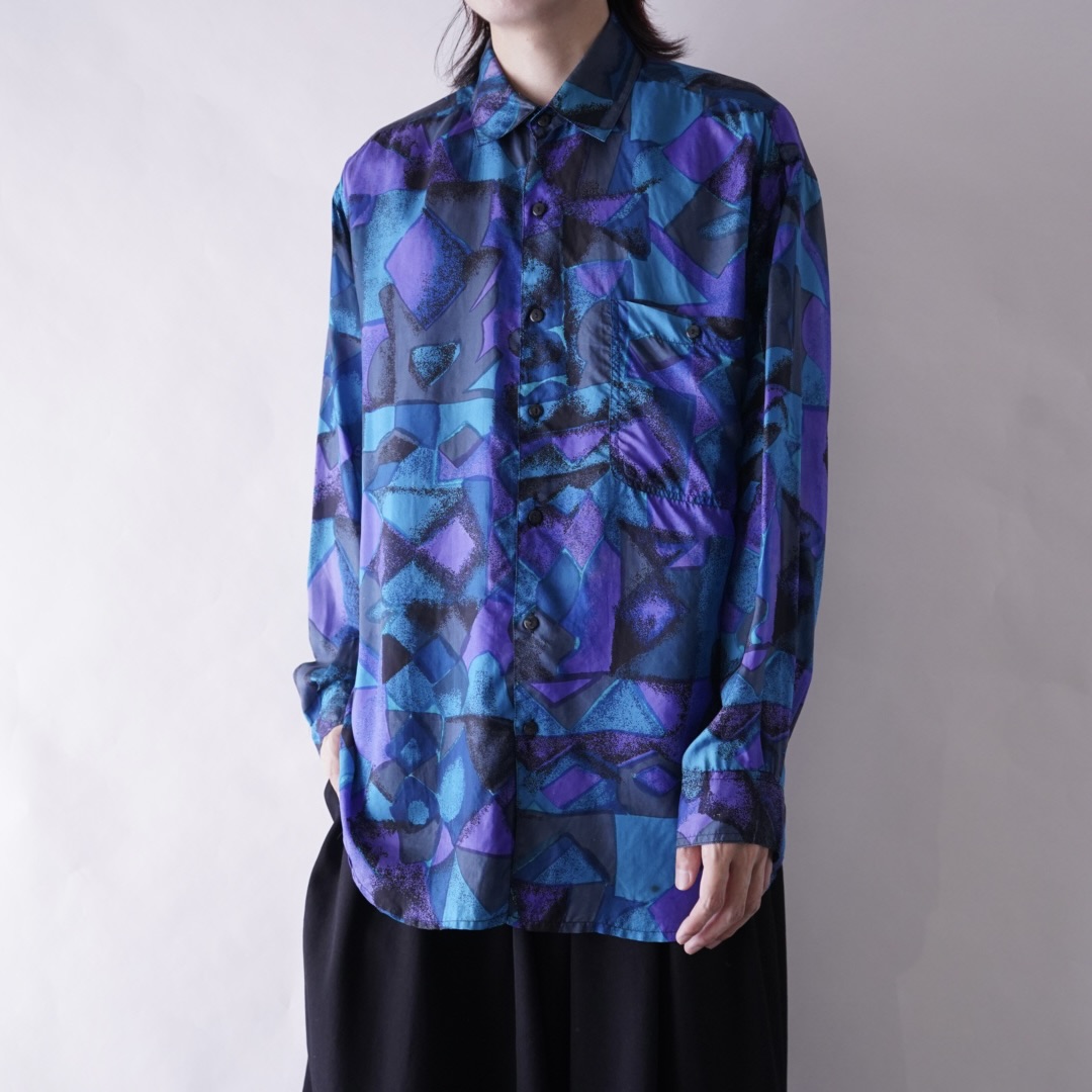 art pattern terotero silk shirt