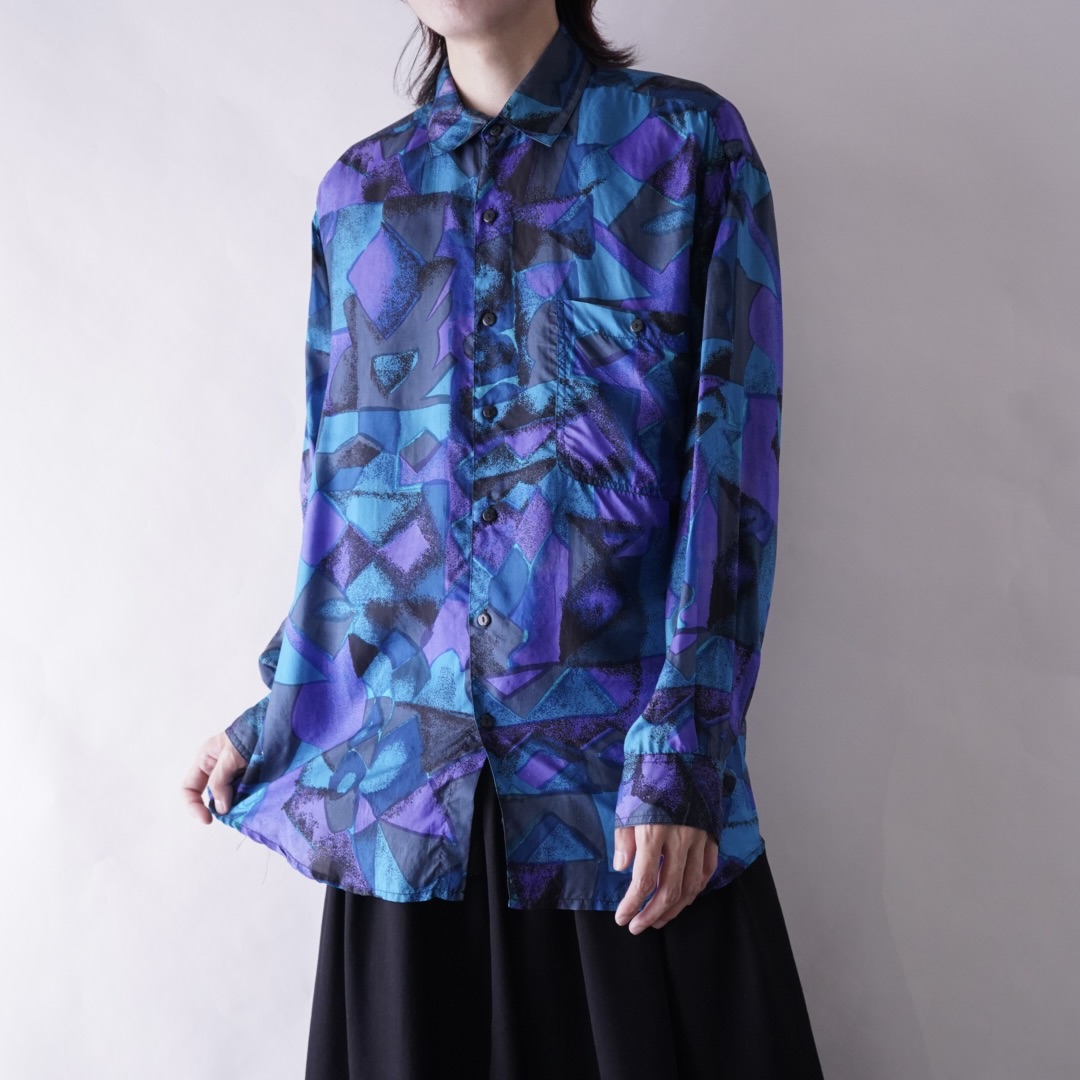 art pattern terotero silk shirt