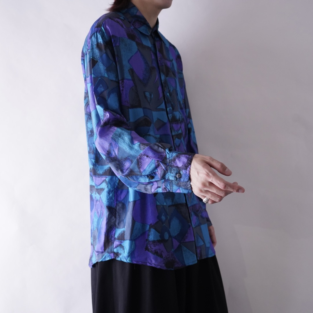 art pattern terotero silk shirt