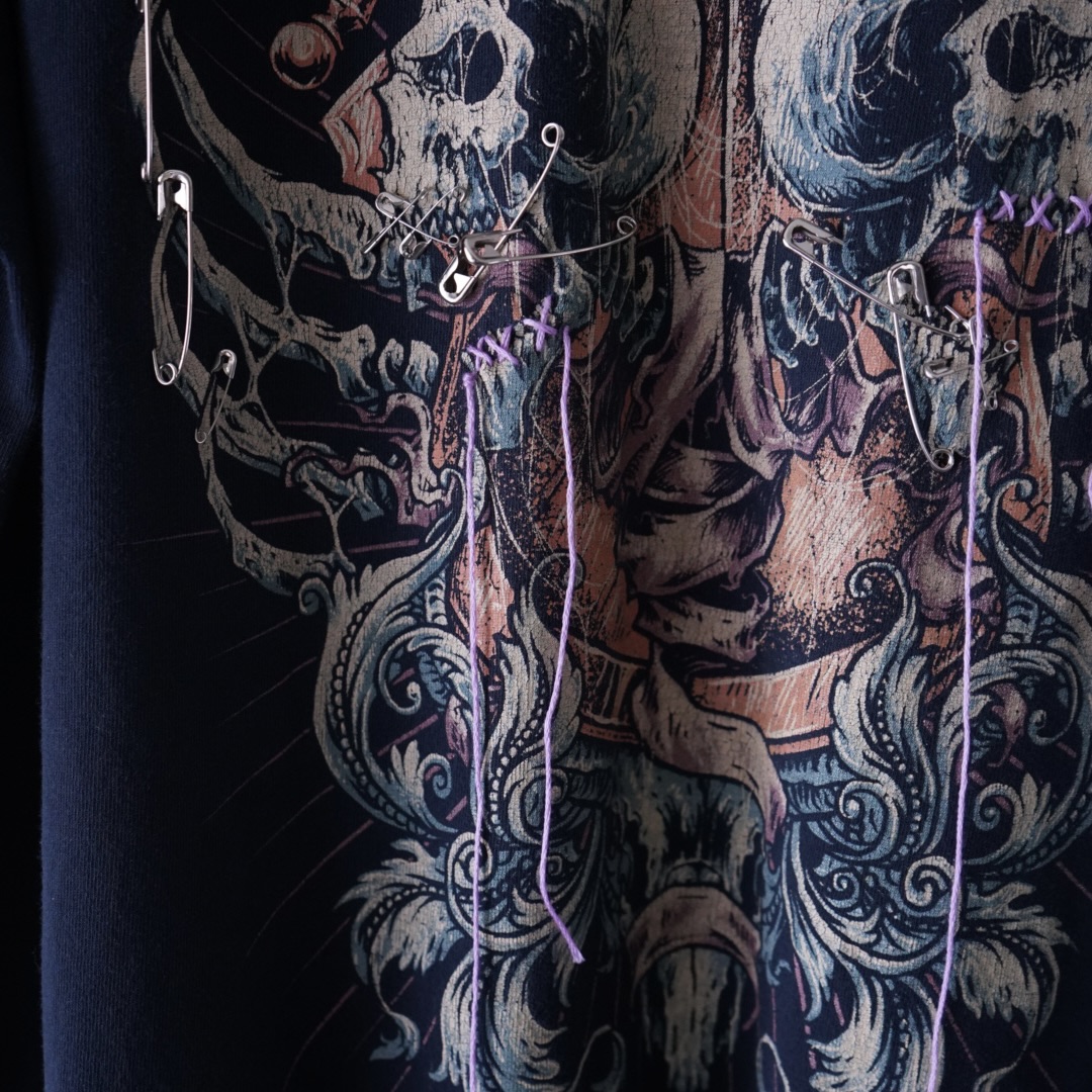 【Remake / Dark Side】death core "BORO × EMBROIDERY" remake tee