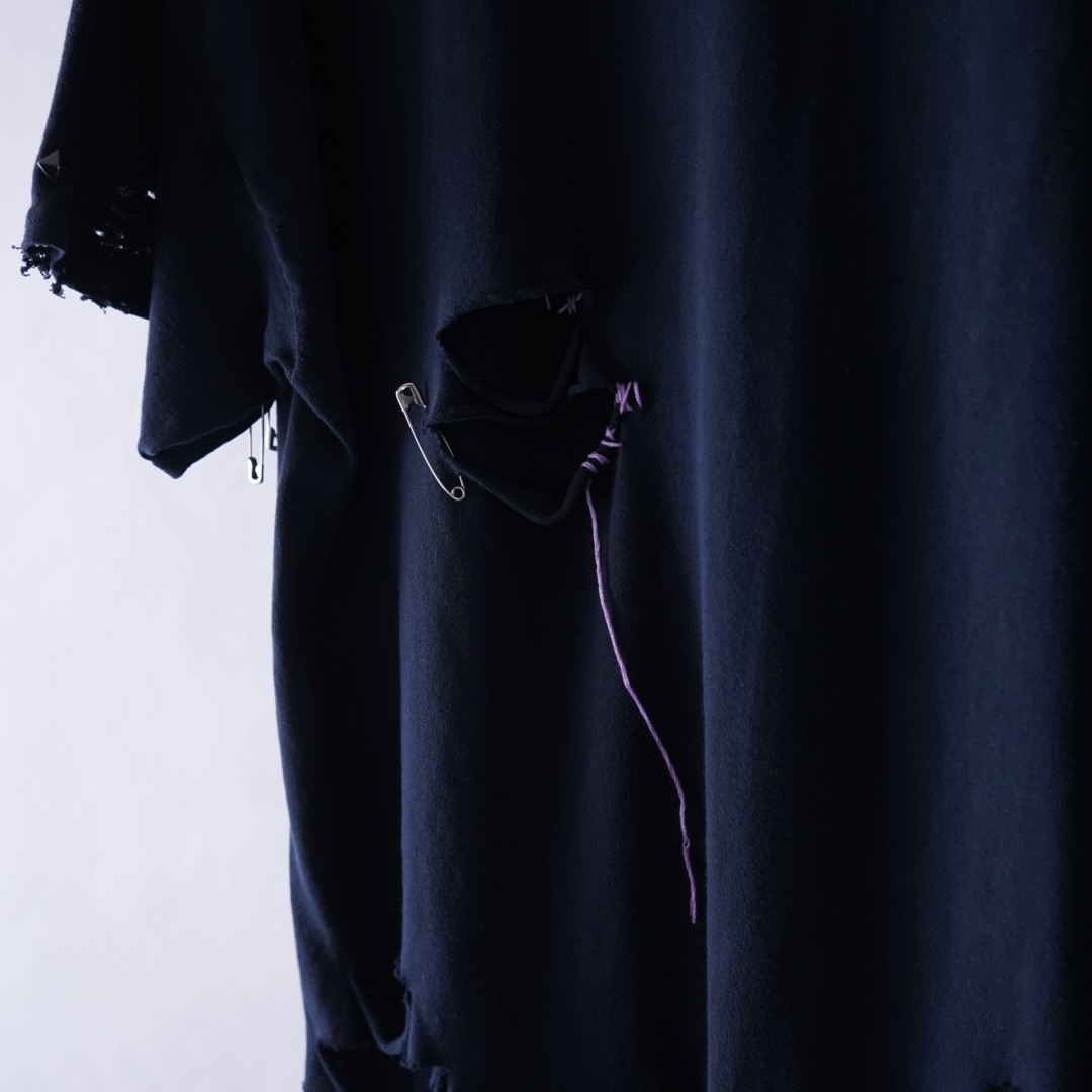 【Remake / Dark Side】death core "BORO × EMBROIDERY" remake tee