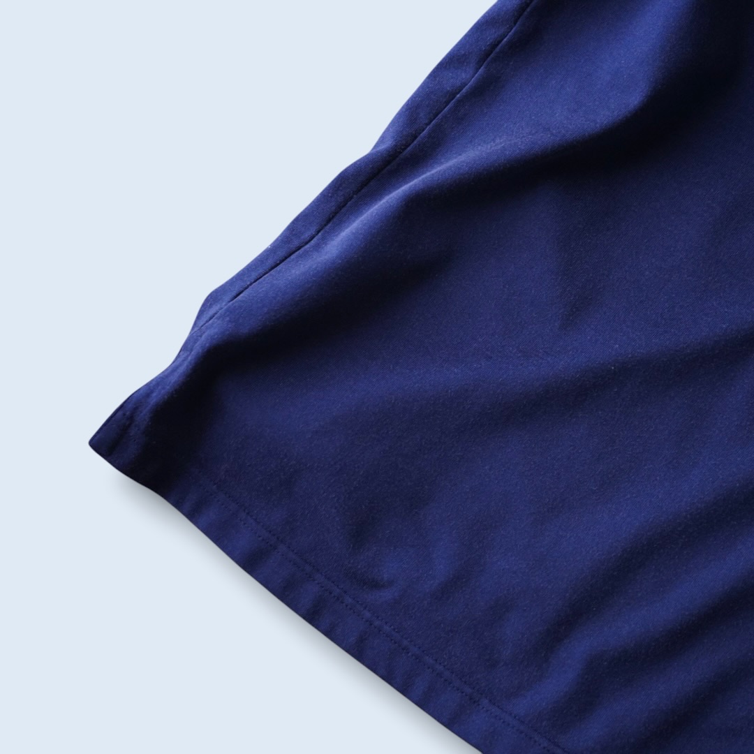 【NIKE】glossy blue × white wappen design game shirt