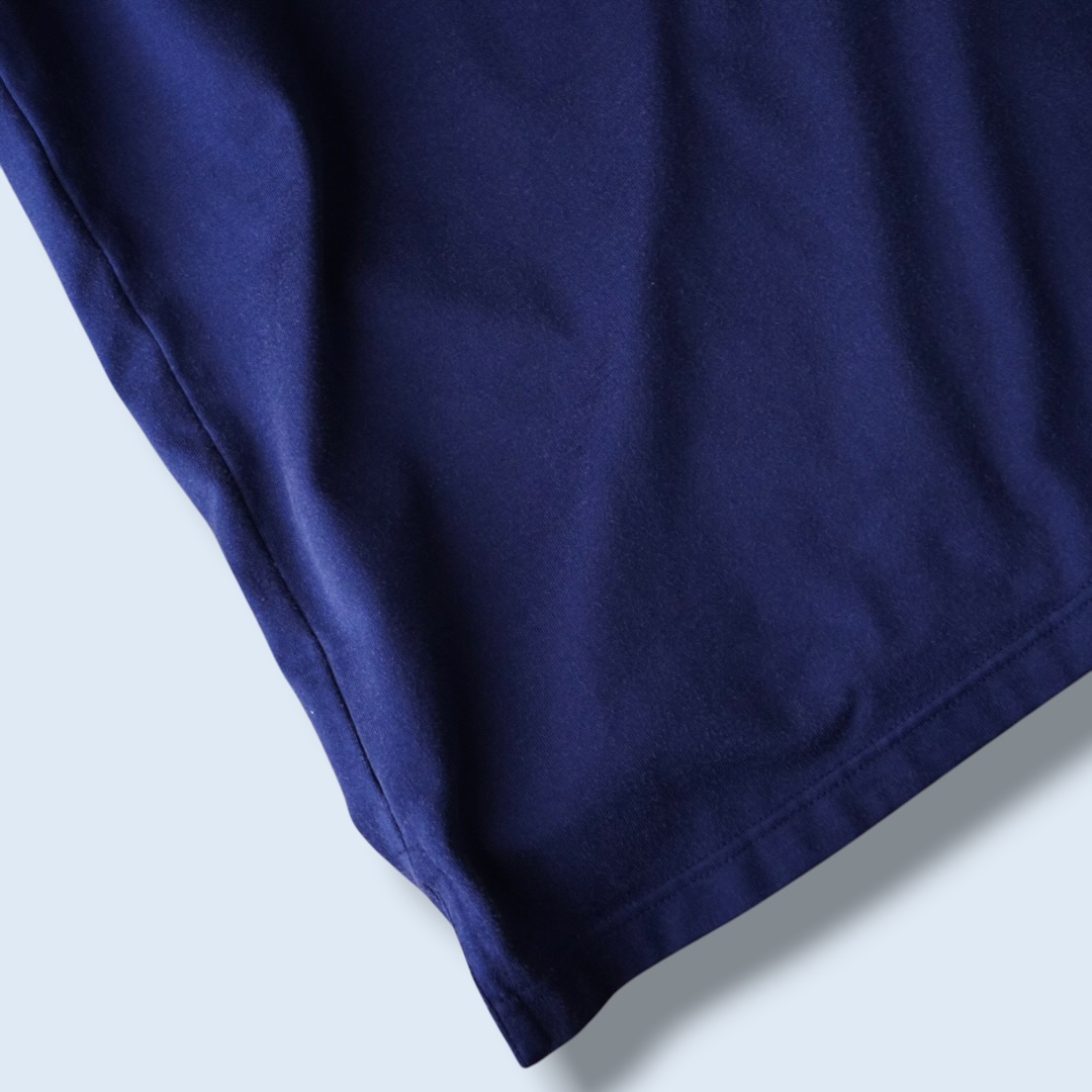 【NIKE】glossy blue × white wappen design game shirt