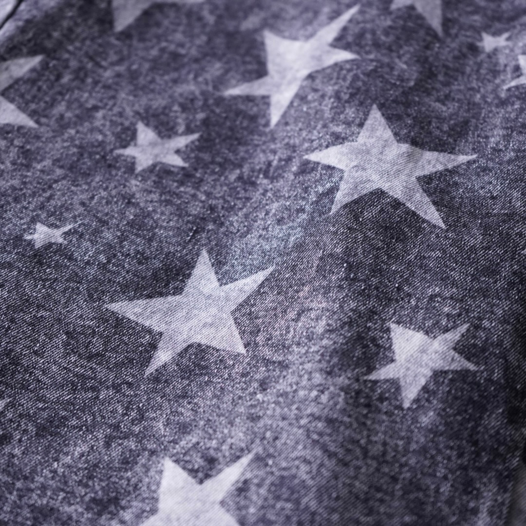 "ジョニィ風" star fade black baggy denim cargo pants