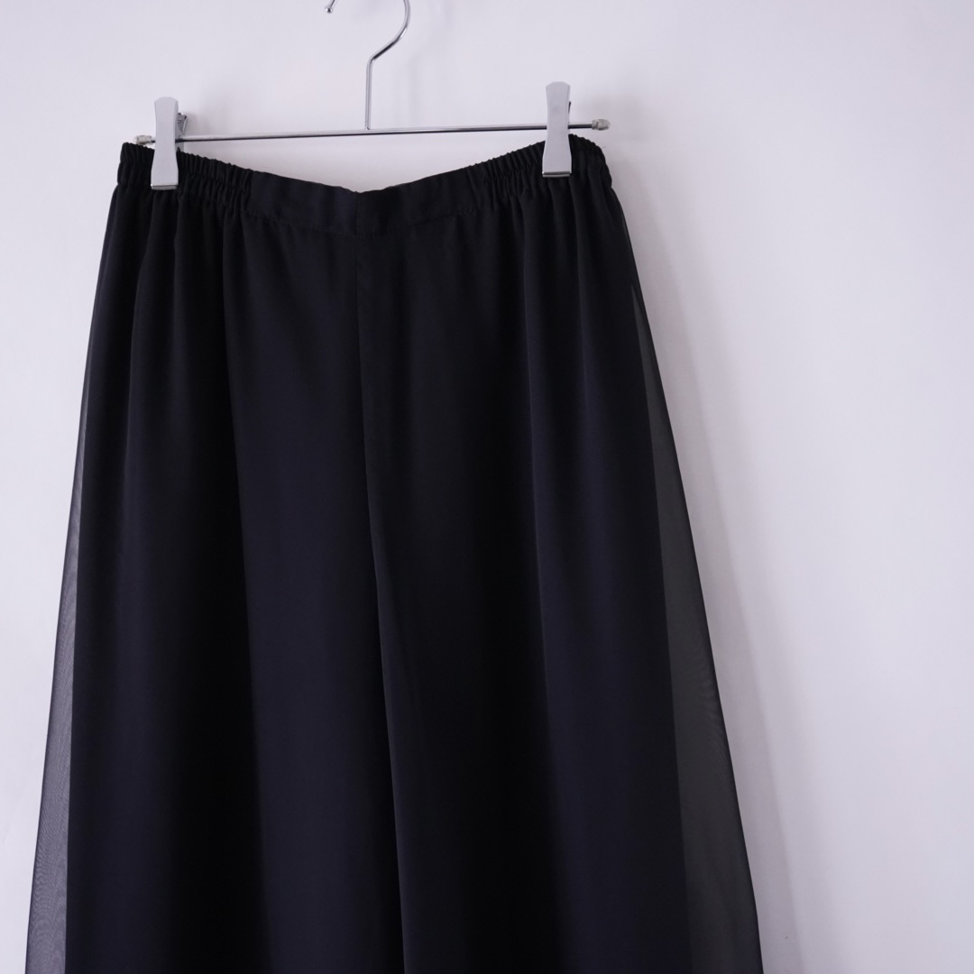black see-through layer wide pants